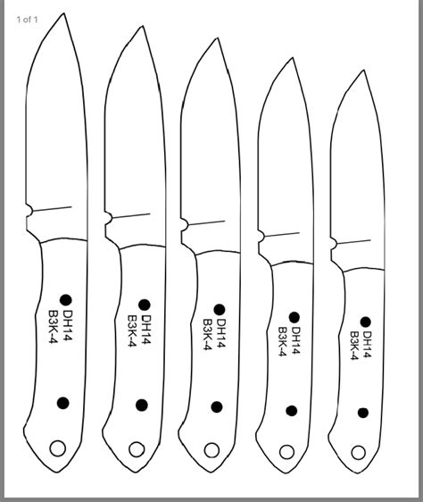 A person creating a prototype of a combat knife using a printable template