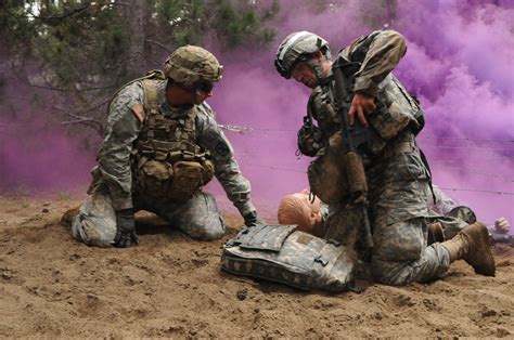 Combat medics in action on the battlefield