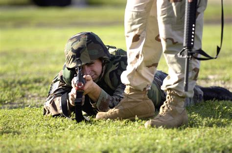 Recruits during combat skills training