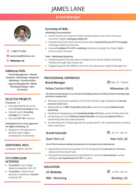 The combination management resume template