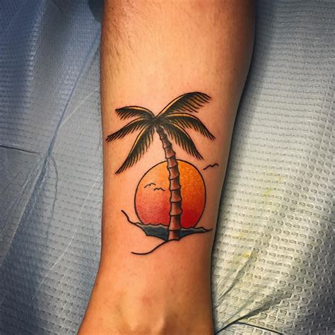 Combination palmetto tree tattoo design