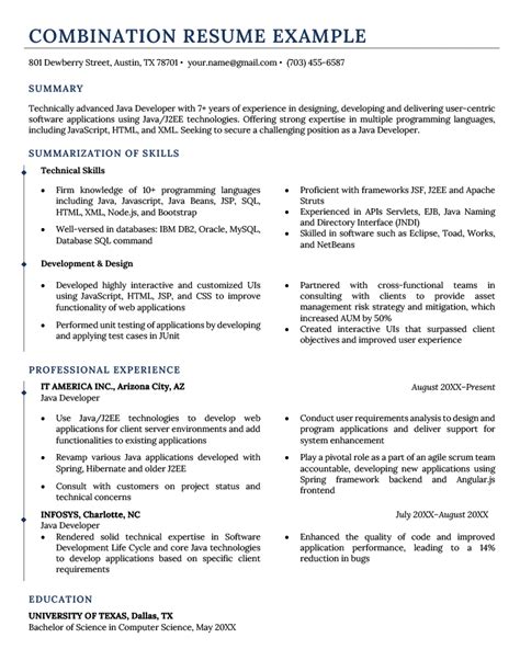 Combination Resume References Template