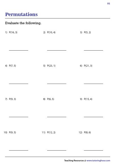 Combinations and Permutations Exercises