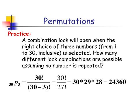 Combinations and Permutations Practice Questions