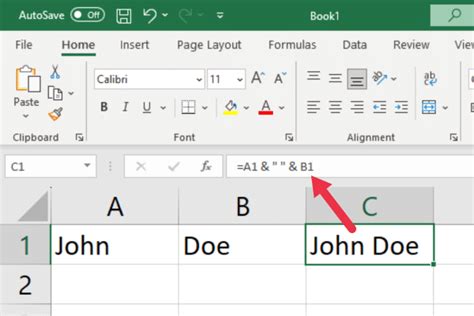 Combine cells with commas using the ampersand operator