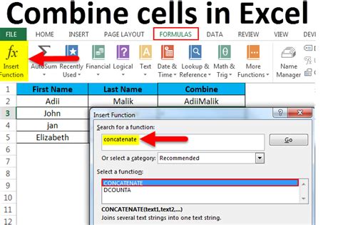 Combine cells with commas using an Excel tip