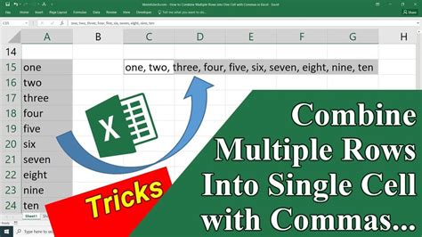 Combine cells with commas using an Excel trick