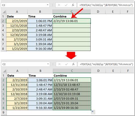 Combine Dates in Excel