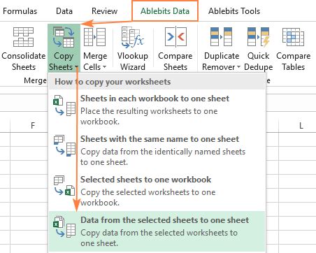 Combine Worksheets in Excel