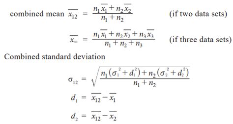 combined standard deviation formula explained