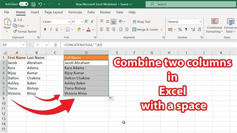 Combining Columns with Space using CONCATENATE Function