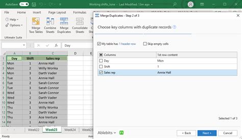 Combining Duplicate Rows in Excel