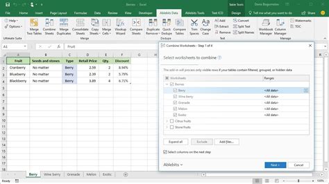 Combining Worksheet Data