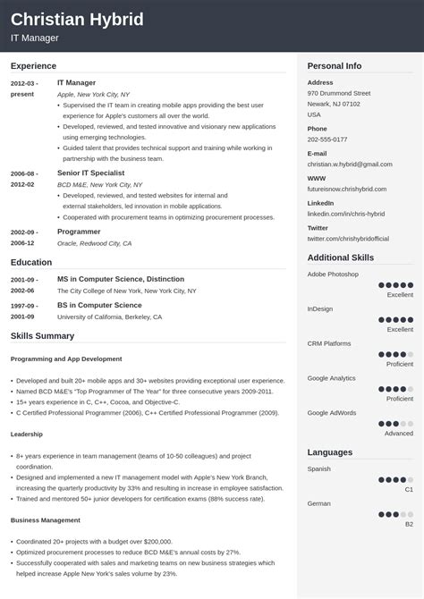 Free Combination Resume Template Download