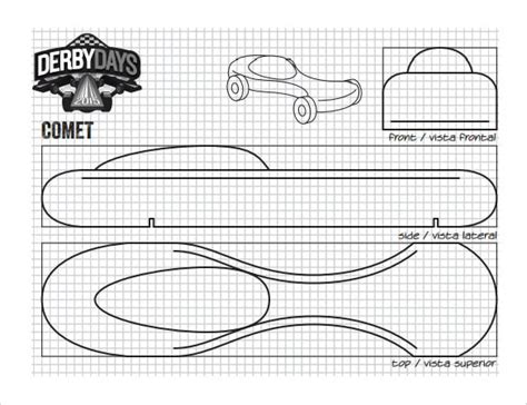 Comet Pinewood Derby Car Design Template