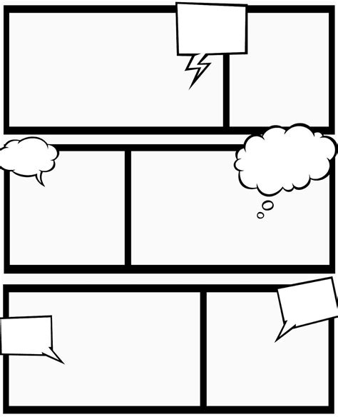 A comic book template with multiple pages