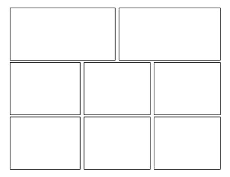 A blank comic strip template with eight panels