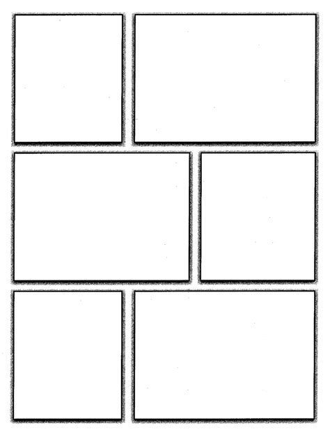 Comic strip template with space for art