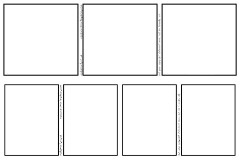 Comic strip template layouts