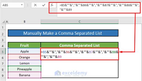 Comma Separated Lists in Excel