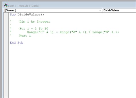 Commenting VBA Code Blocks