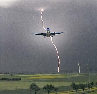 Commercial aircraft lightning strike