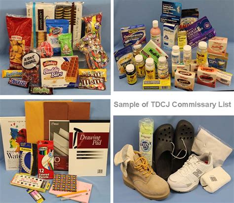 Commissary items for inmates