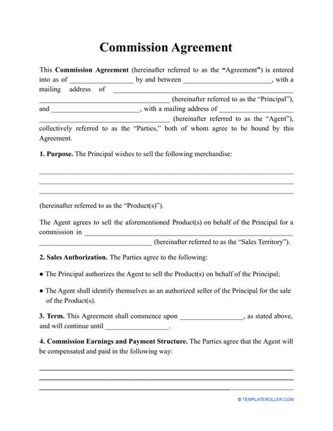 Commission-Only Sales Commission Contract Template