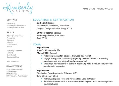 Common mistakes in yoga teacher resume