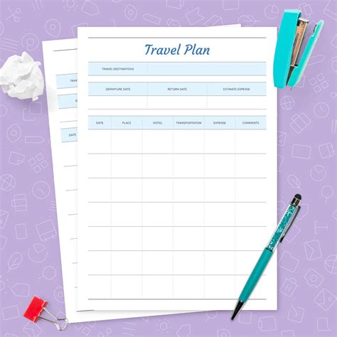 Common mistakes trip planner template