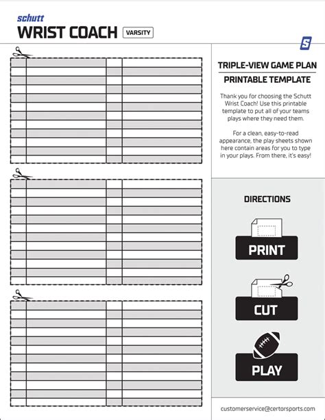 Example of a Poorly Designed Wrist Coach Play Template