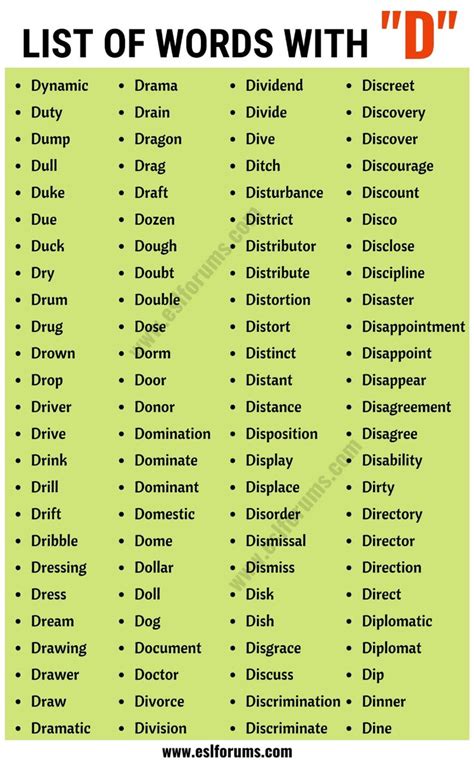 Common words that start with Da