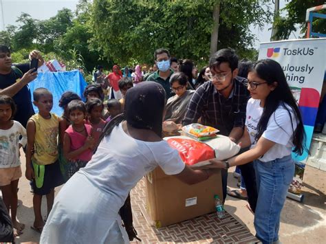 A person volunteering at a food bank