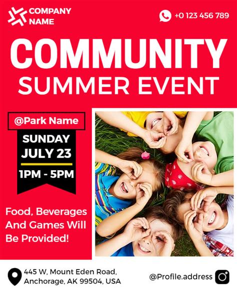 Community event flyer template example