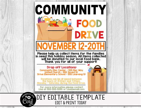 Community Food Drive Flyer Template