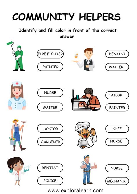 Community Helper Worksheets