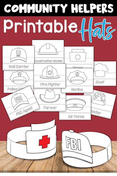 Community Helpers Hats Printables For Kids