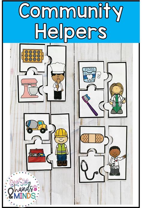 Community Helpers Puzzle Template