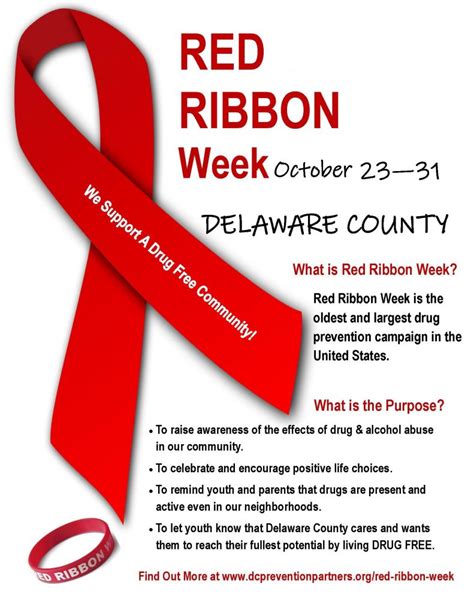 Community Involvement Red Ribbon Week Flyer Template