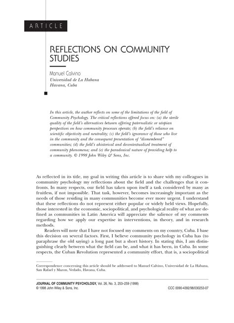 Community Reflections