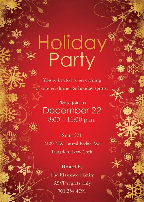 Company Holiday Party Invitation Template Ideas