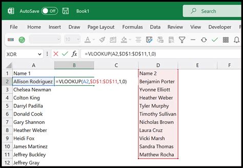 Comparing columns using VLOOKUP