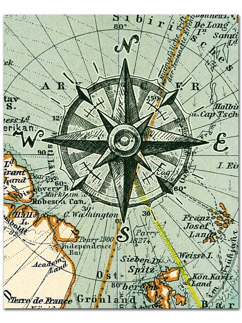 A compass on a map