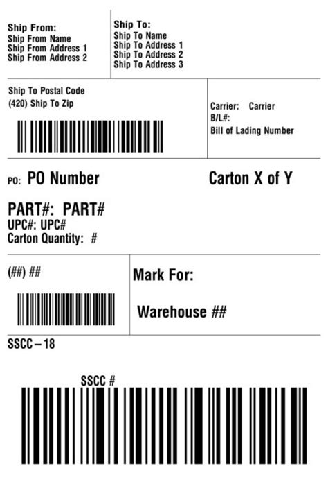 A compliance 4x6 shipping label template design