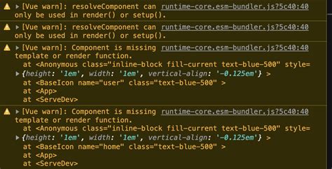 Component is missing template or render function error best practices