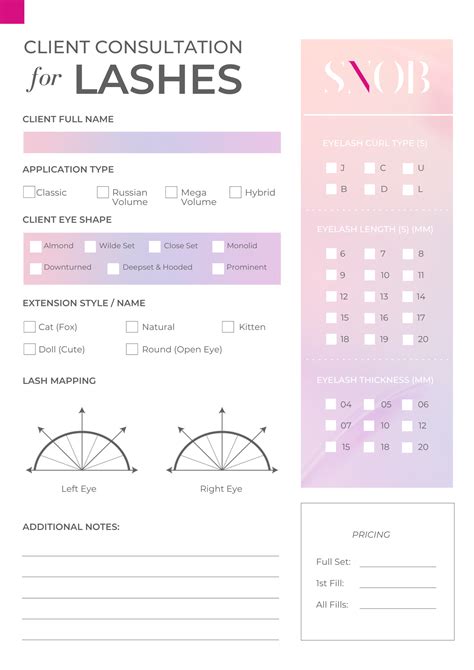 Comprehensive Lash Consent Form