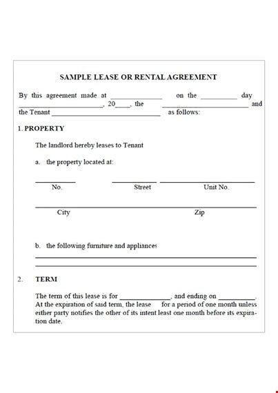 Comprehensive Lease Agreement