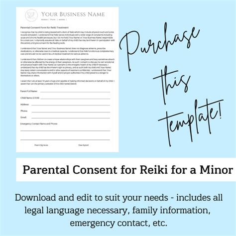 Comprehensive Reiki Consent Form