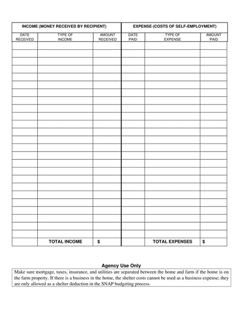 Comprehensive Self Employment Ledger Template