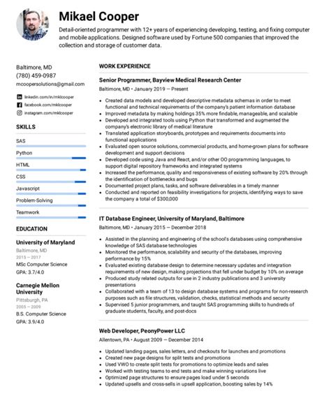 Computer Programmer Resume Template 6